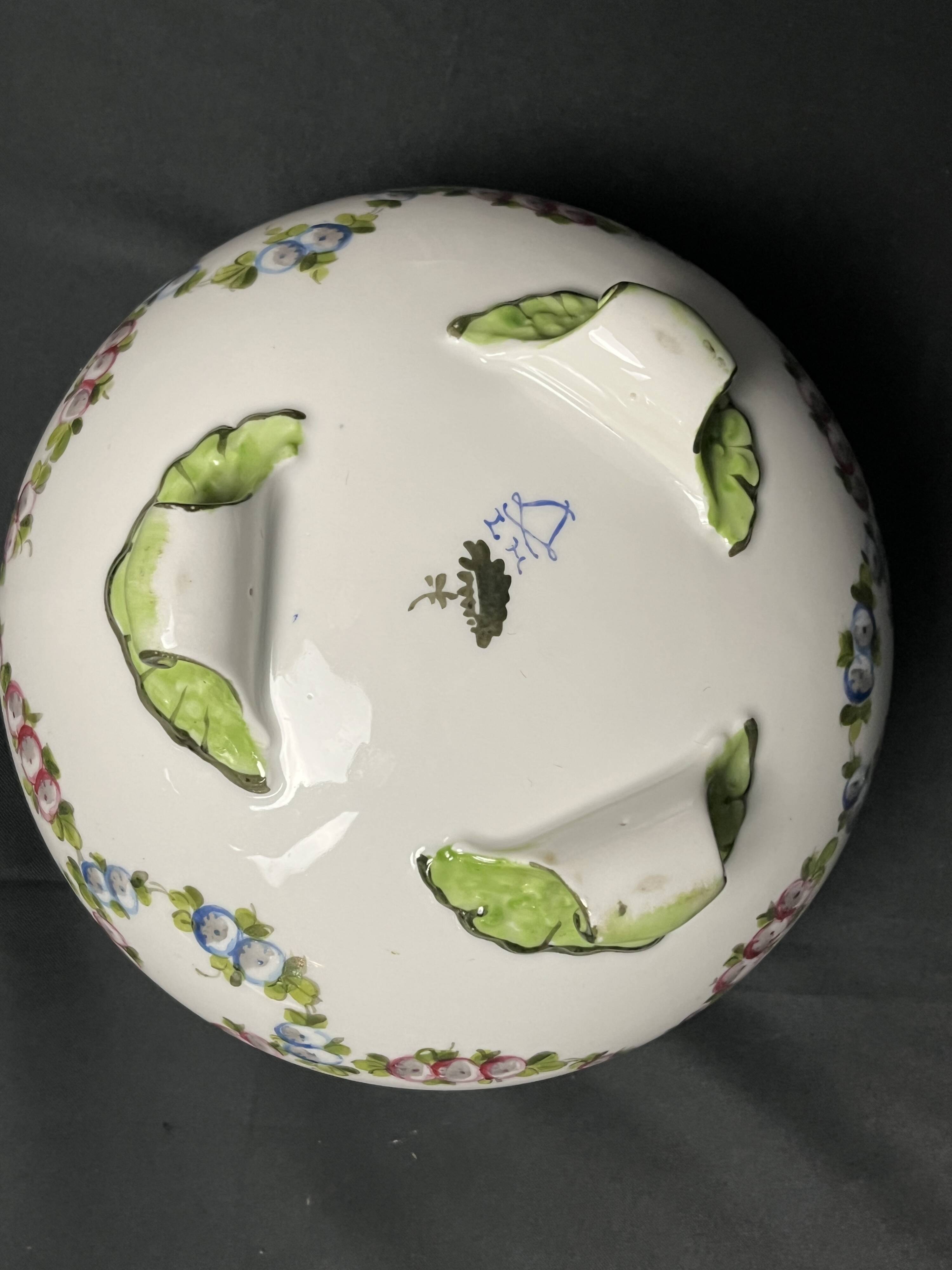 Sèvres, 20th century porcelain tripod planter with floral decoration
