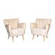 ELEGANT 20thC PAIR OF BOUDOIR SHELL-BACK CHAIRS c.1950