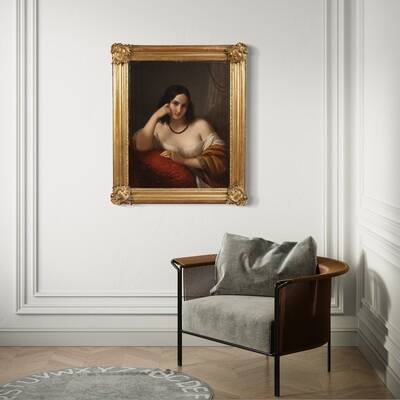 Portrait d'une dame signé N. Schiavoni et daté de 1842
