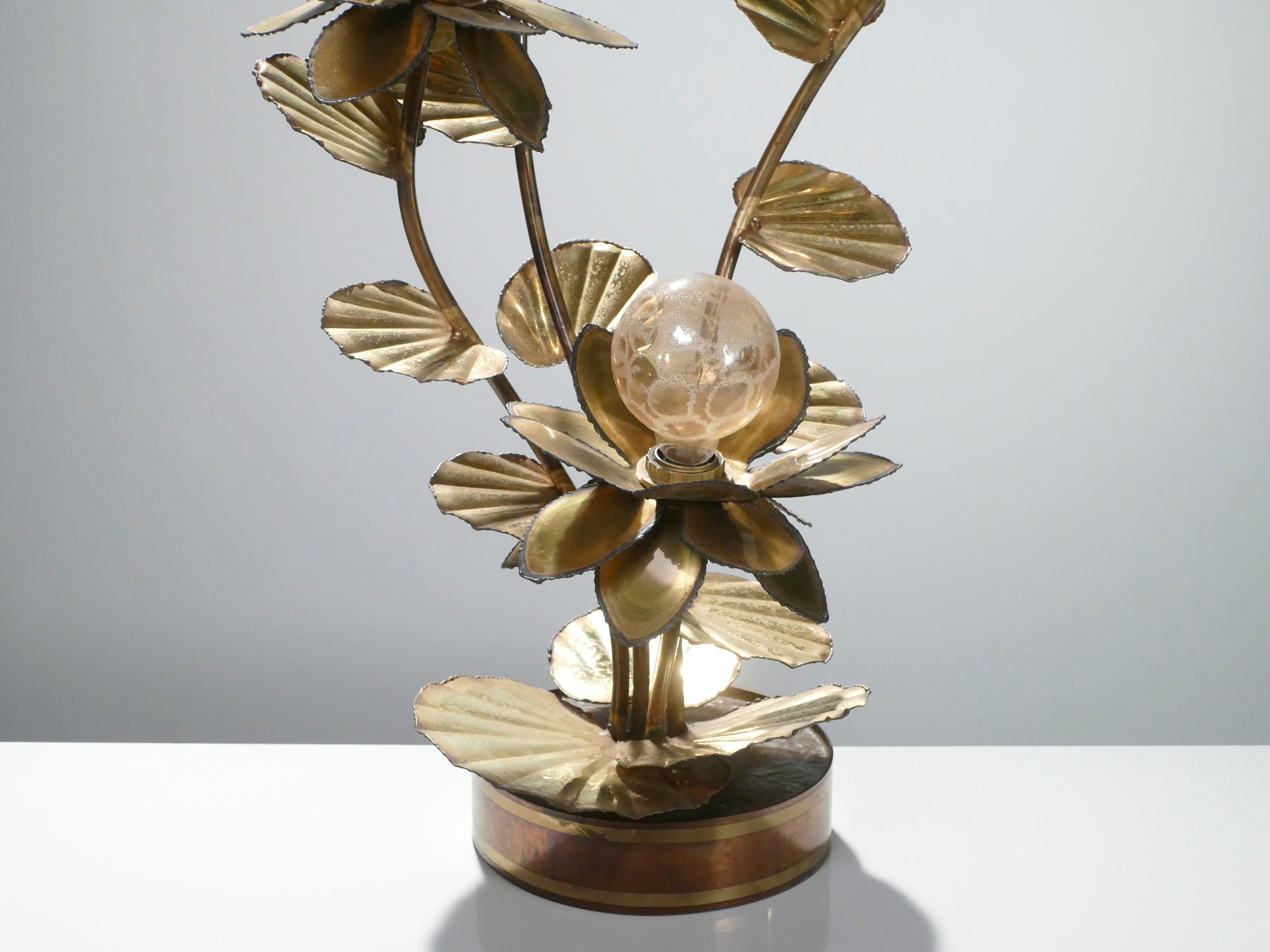 Brass House Jansen 70s flower lamp