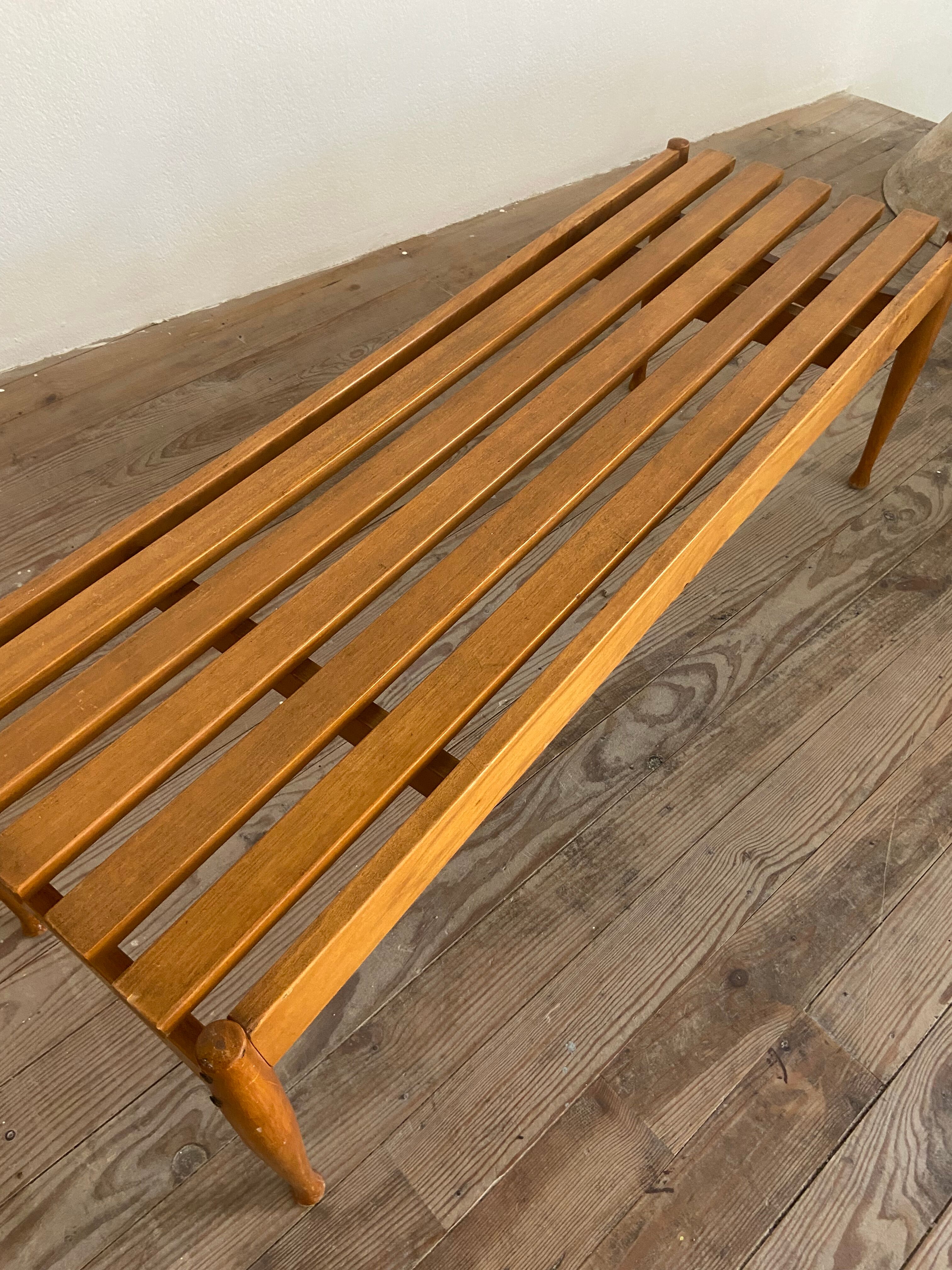 Slatted bench