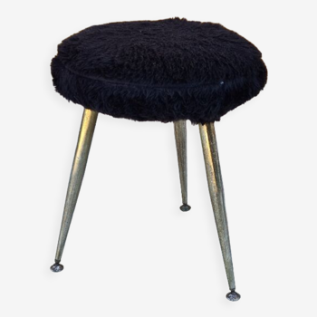 Tabouret tripode vintage moumoute
