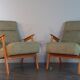 Pair of Interier Praha chairs, Czechoslovakian vintage 1960s