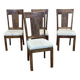 Suite of 4 teak chairs, Indian manufacture of the 1980s