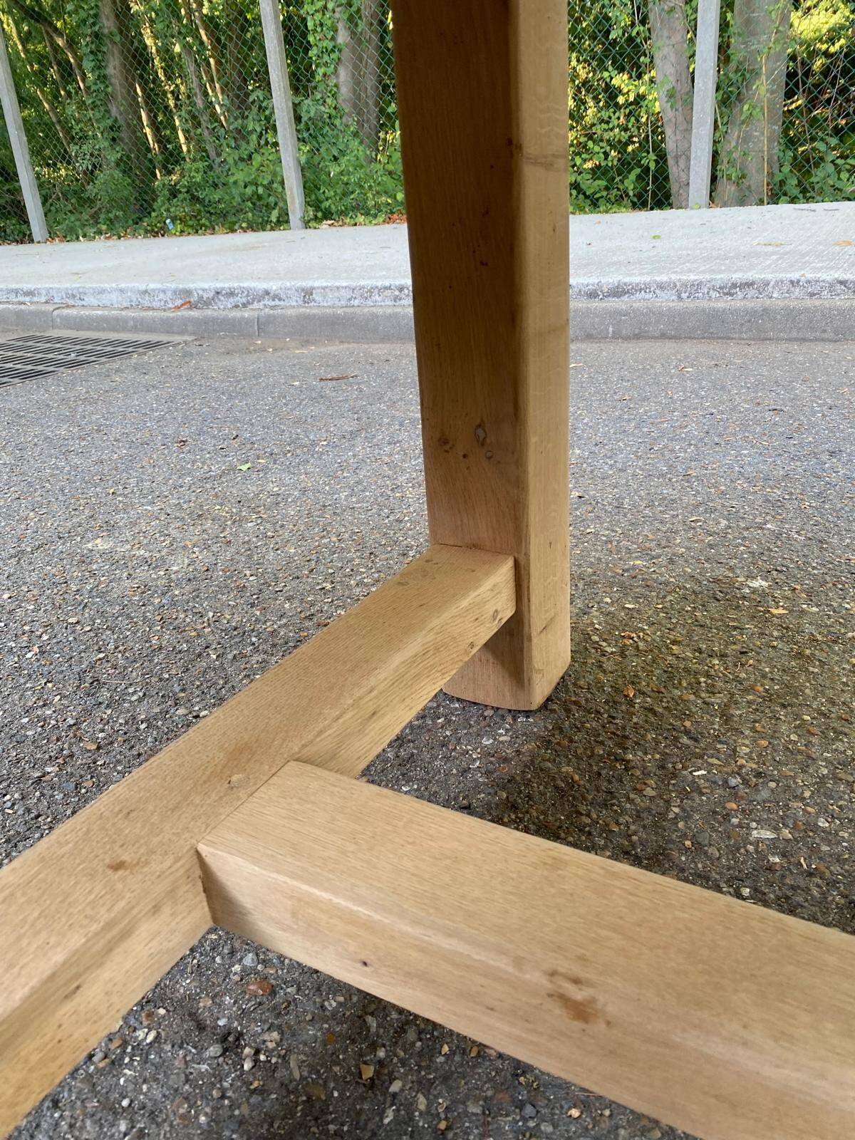 Farmhouse dining table extendable stripped in raw solid oak 180-270cm 1