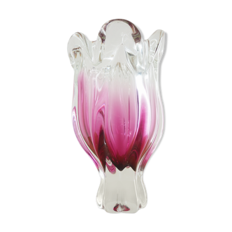 Vase en verre d’art de Josef Hospodka pour Chribska Glassworks, années 1960