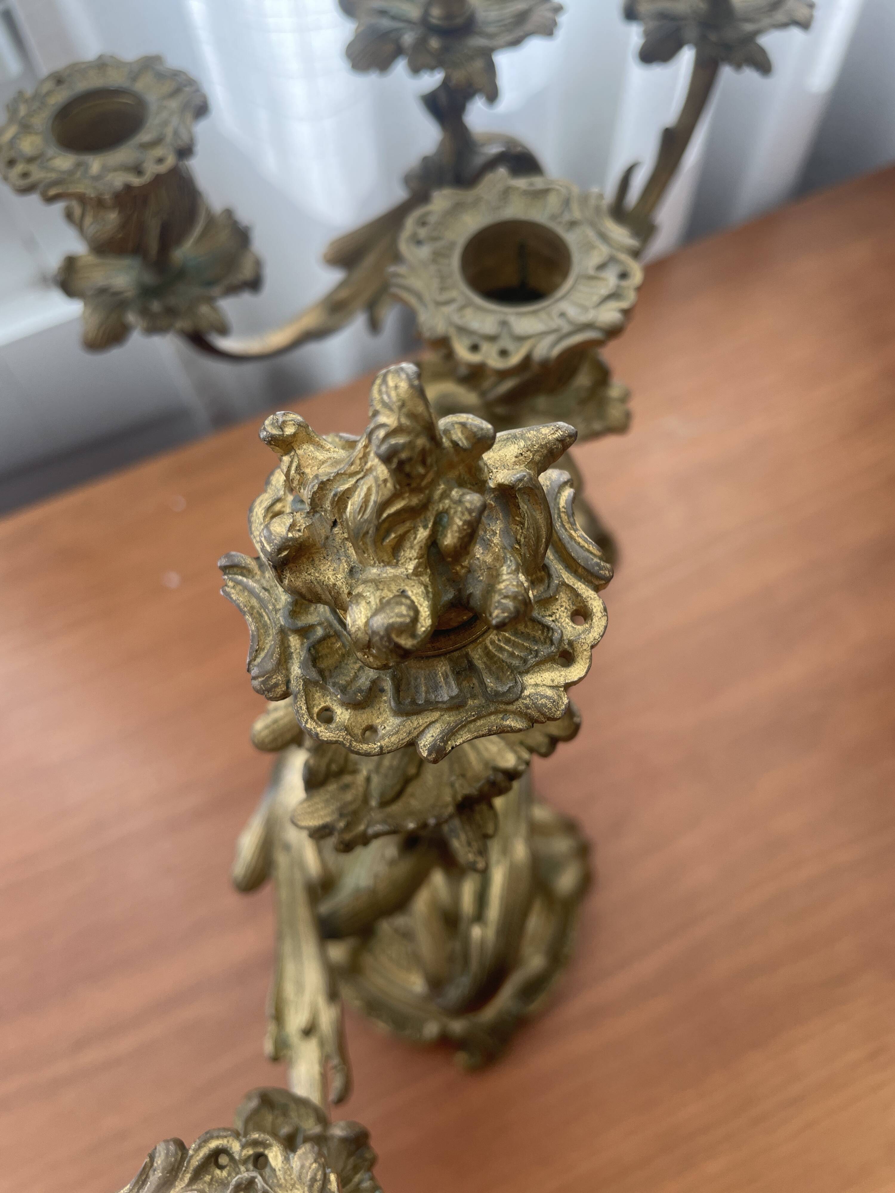 Two magnificent bronze candelabra