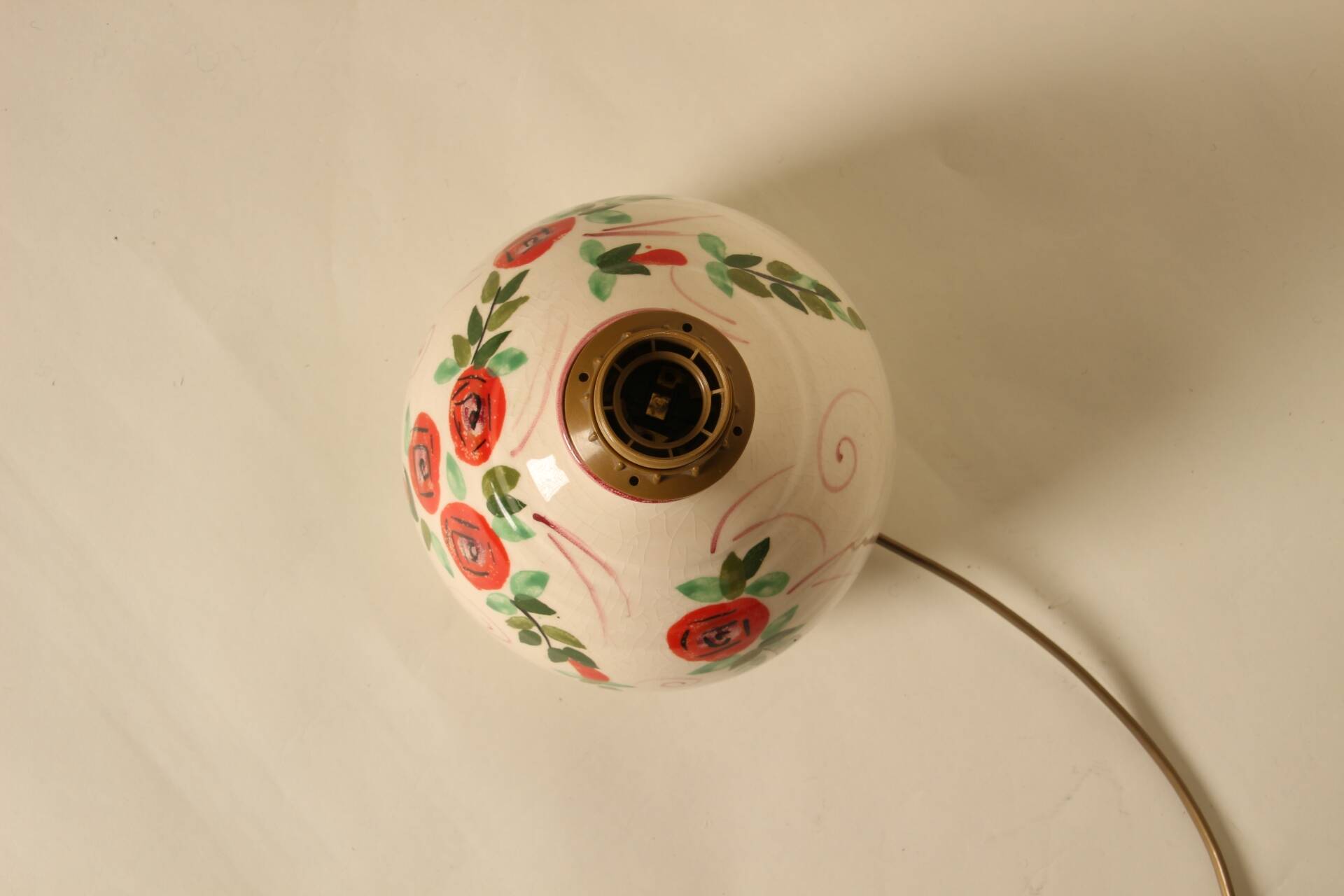 Ceramic lamp base with floral patterns