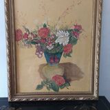 Painting framed under glass