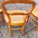 Set of 4 dining room chairs in solid birch wood and cannage; louis philippe style, very b