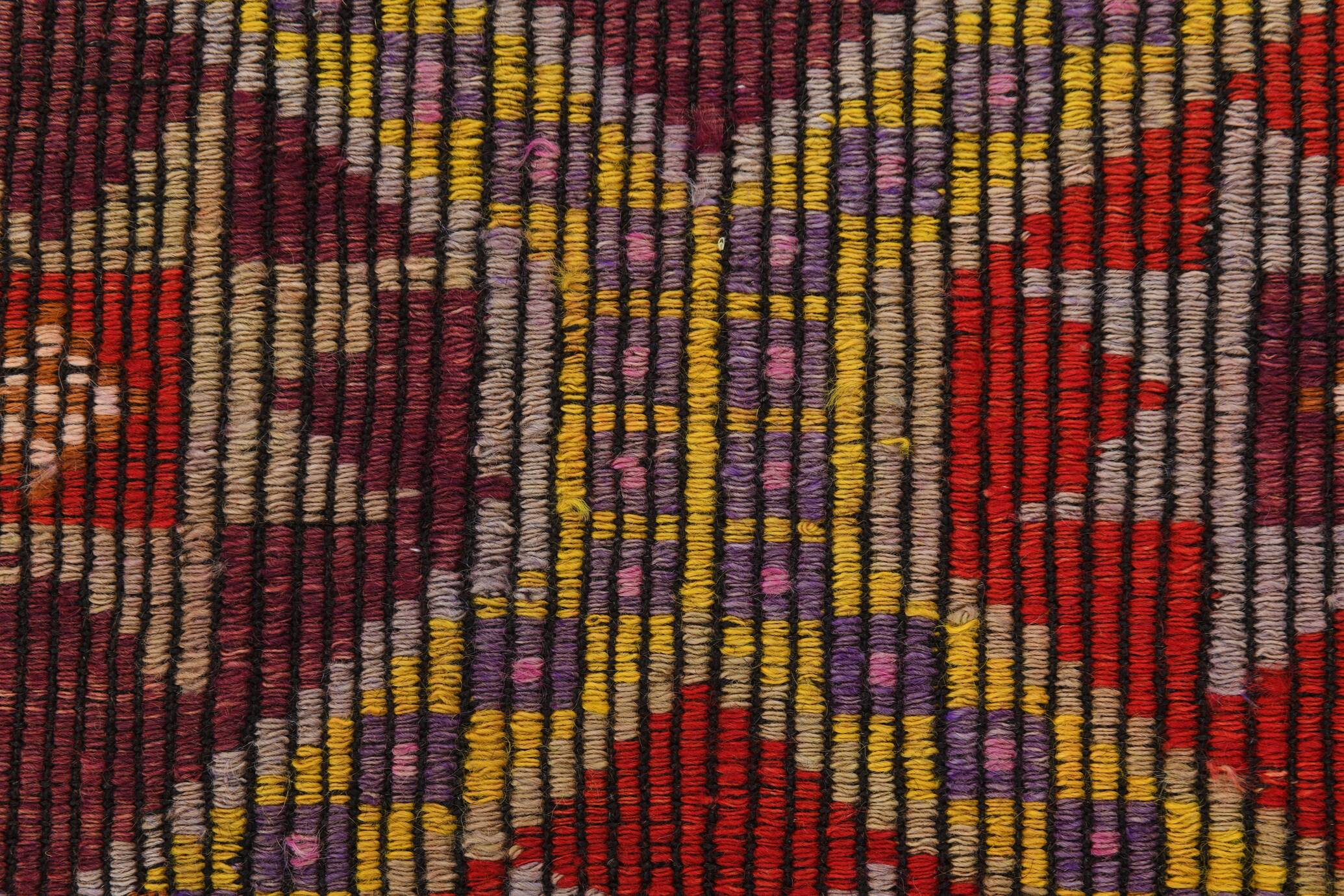 5x8 Burgundy & Yellow Vintage Kilim Rug, 160x258Cm