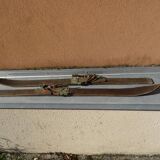 Pair of wooden skis and poles for children