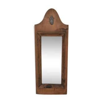 Wooden mirror and tin ermine - 20x52cm