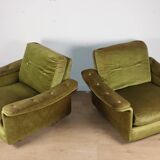 Pair of vintage velvet armchairs – 1960s