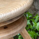 1950s solid oak tripod workshop stool with a screw mechanism.