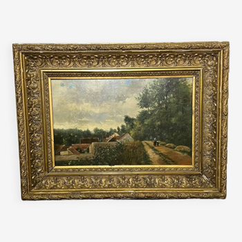 Oil on wood 19th century