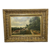 Oil on wood 19th century