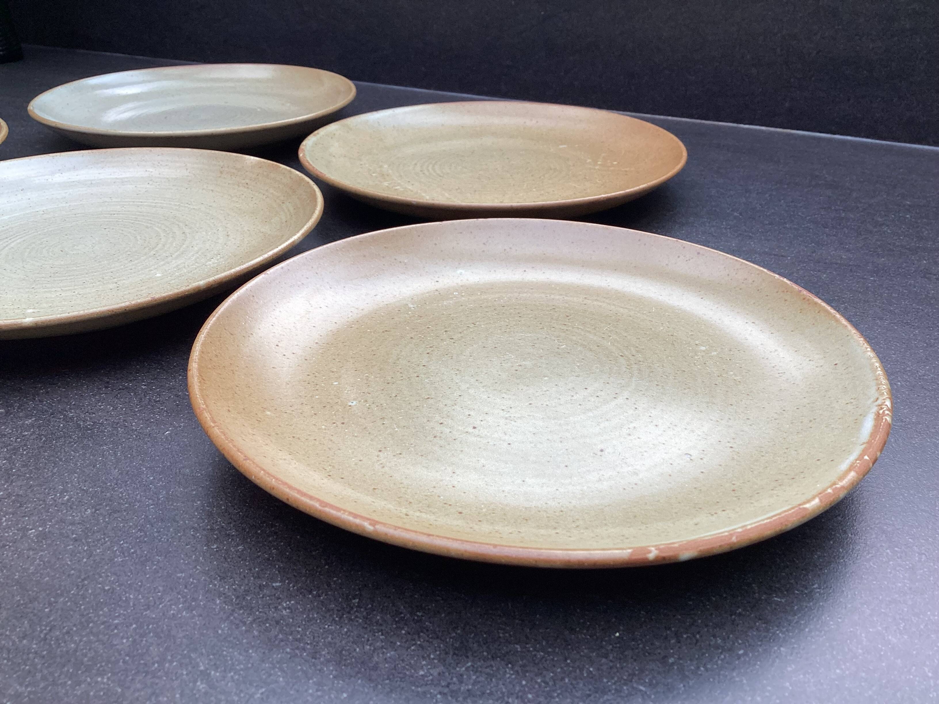 5 Village CNP stoneware dessert plates