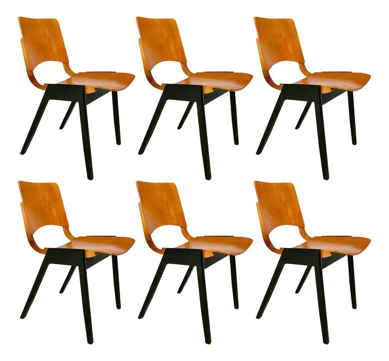 Model P7 Stackable Dining Chairs by Roland Rainer for Pollak, Set of 6