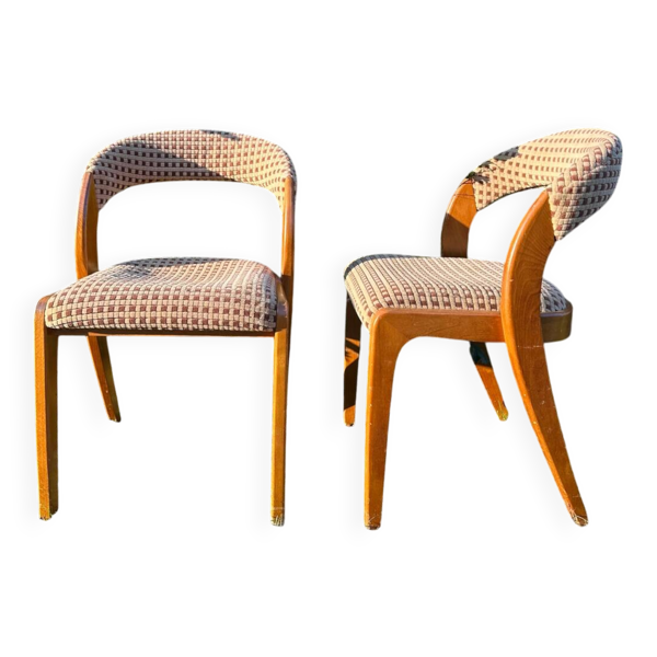 Paire de chaises vintage design années 50/60 style Baumann