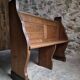 Antique church bench in oak, circa 1900–1920