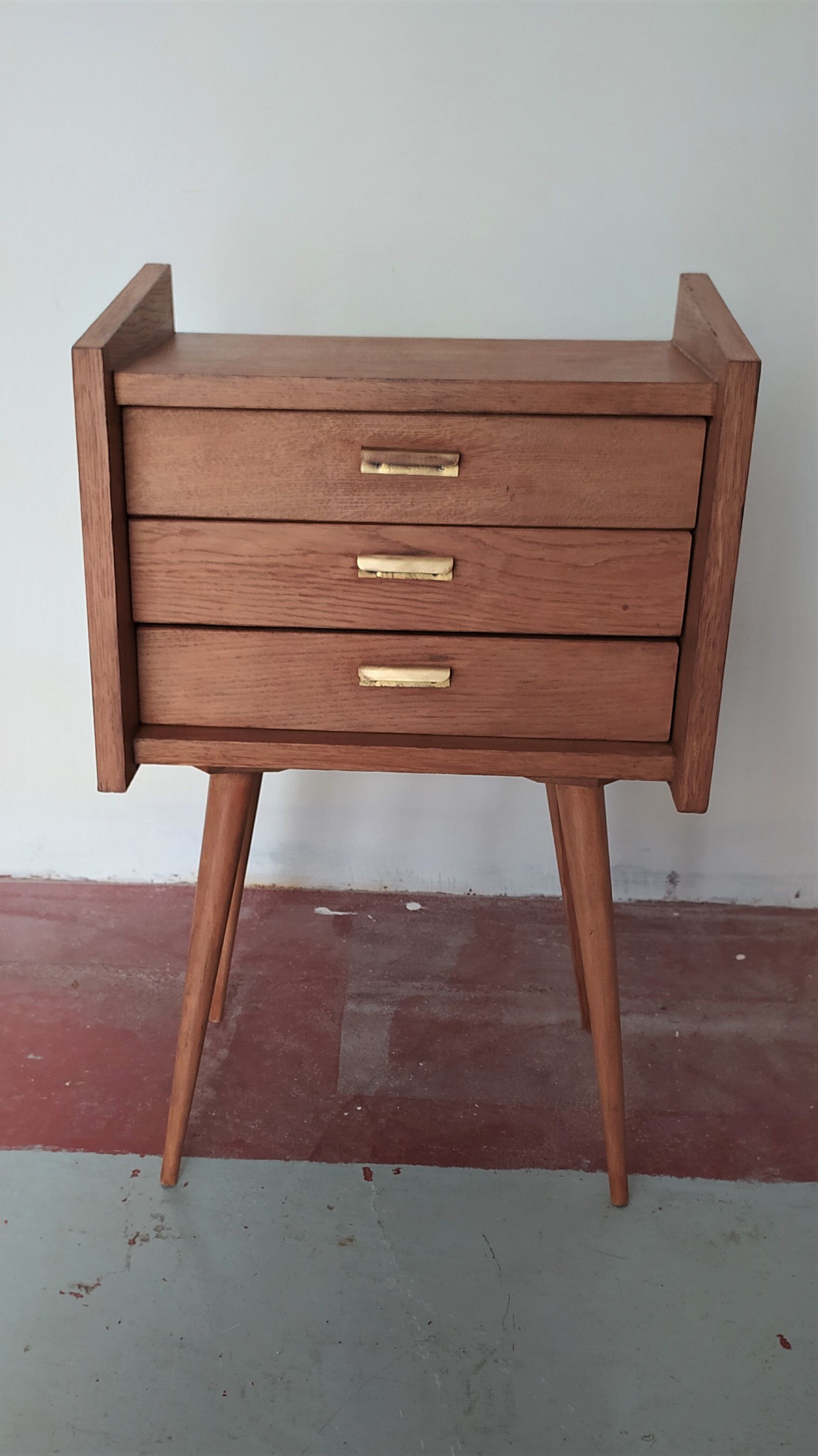 1950s wood bedside