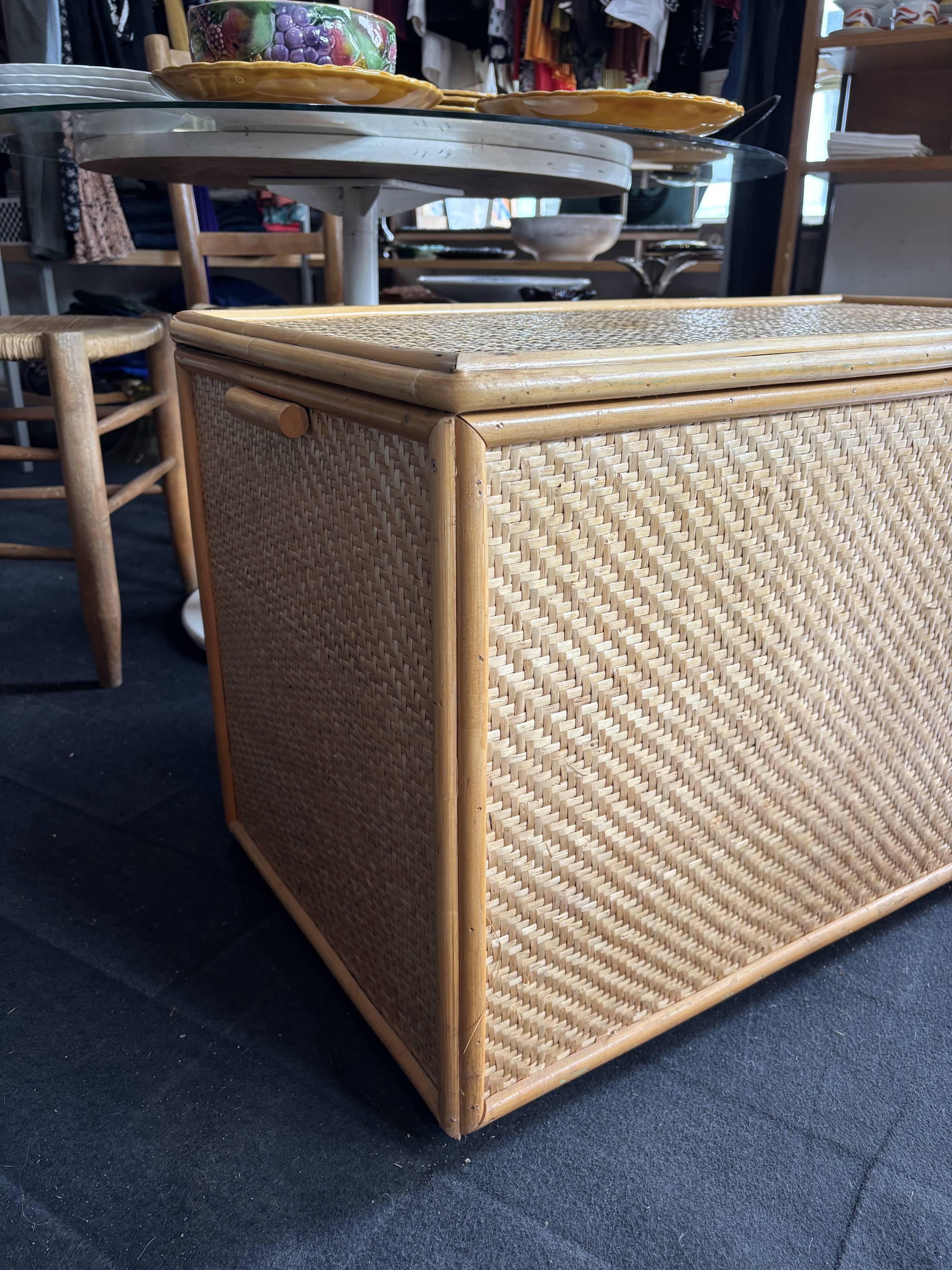 Vintage wicker trunk