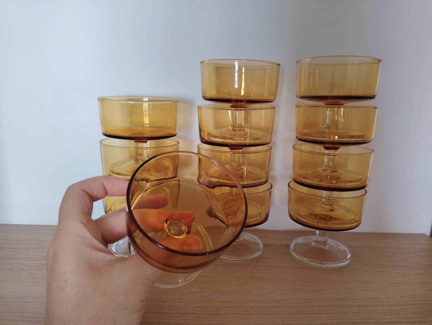 Amber Luminarc glasses/cups