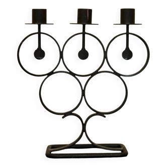 Vintage Metal Candelabra with Black Coating