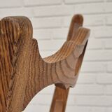 1970s, set of 4 Danish dining chairs, original condition, oak wood, furniture velour.