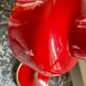 Lampe métal laquée rouge et doré 60’S