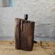 Brutalist table lamp in solid oak