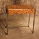 Small desk vanity 70 walnut burl chrome base