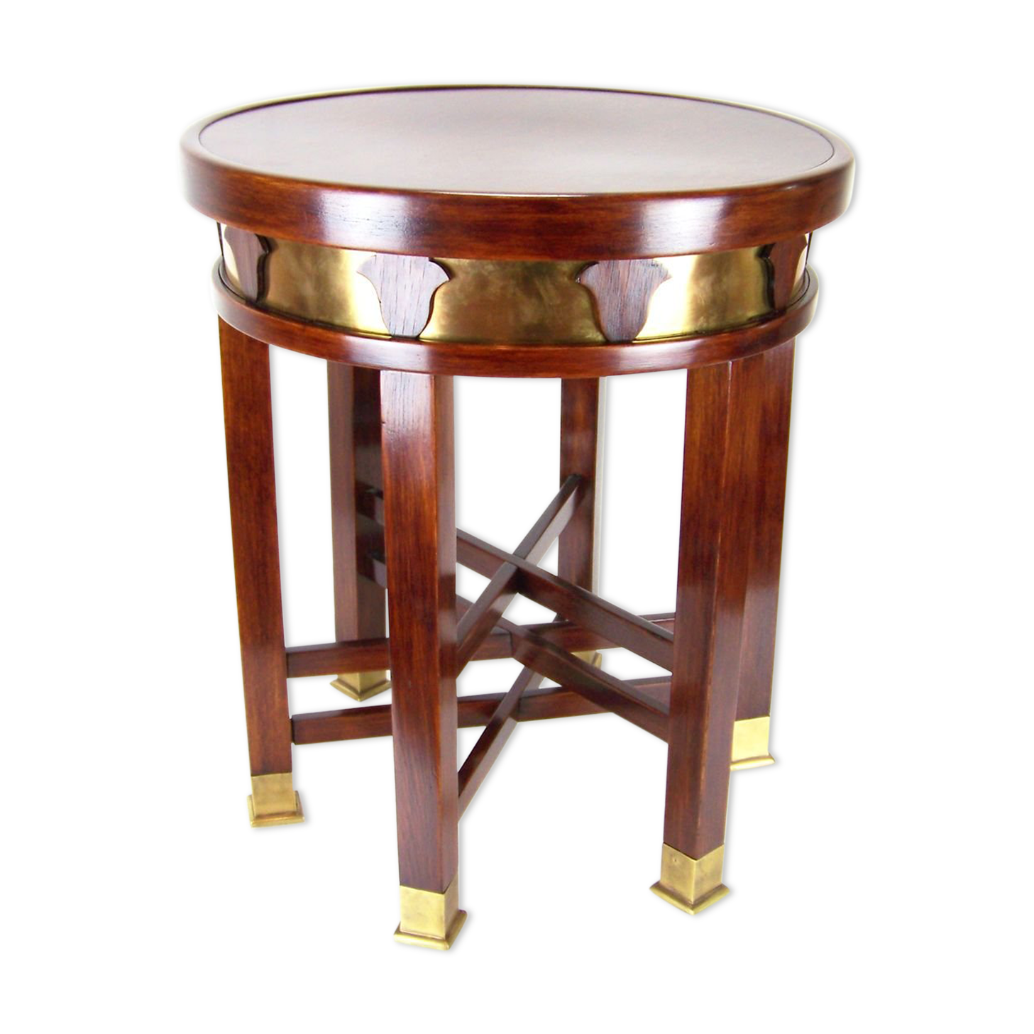 Tabouret secession viennoise avec six pieds 1910s