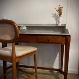 Console ancienne bois et marbre ni