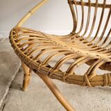 Fauteuil en rotin vintage