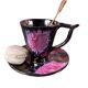 Vallauris pink and black coffee service from the 50s/60s