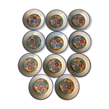 Set of 12 floral plates