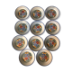 Lot de 12 assiettes fleuries