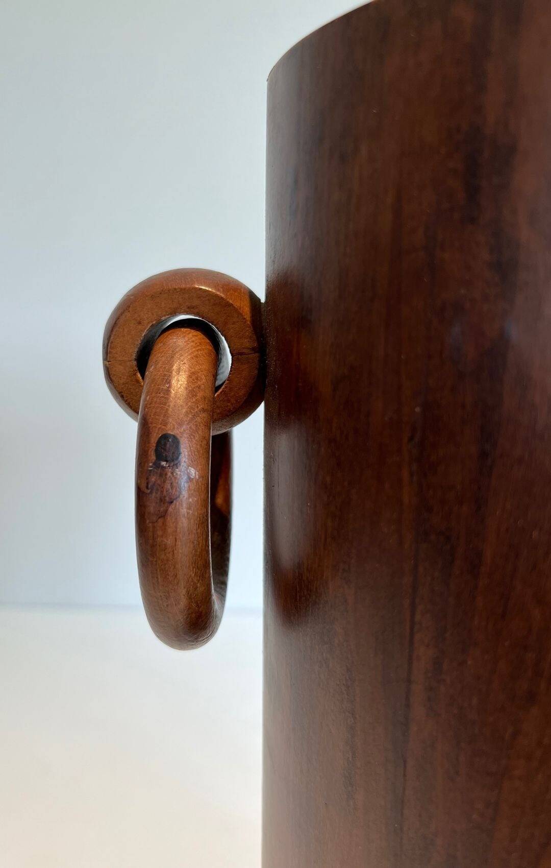 Brutalist Umbrella Stand in Solid Wood, France, circa 1950