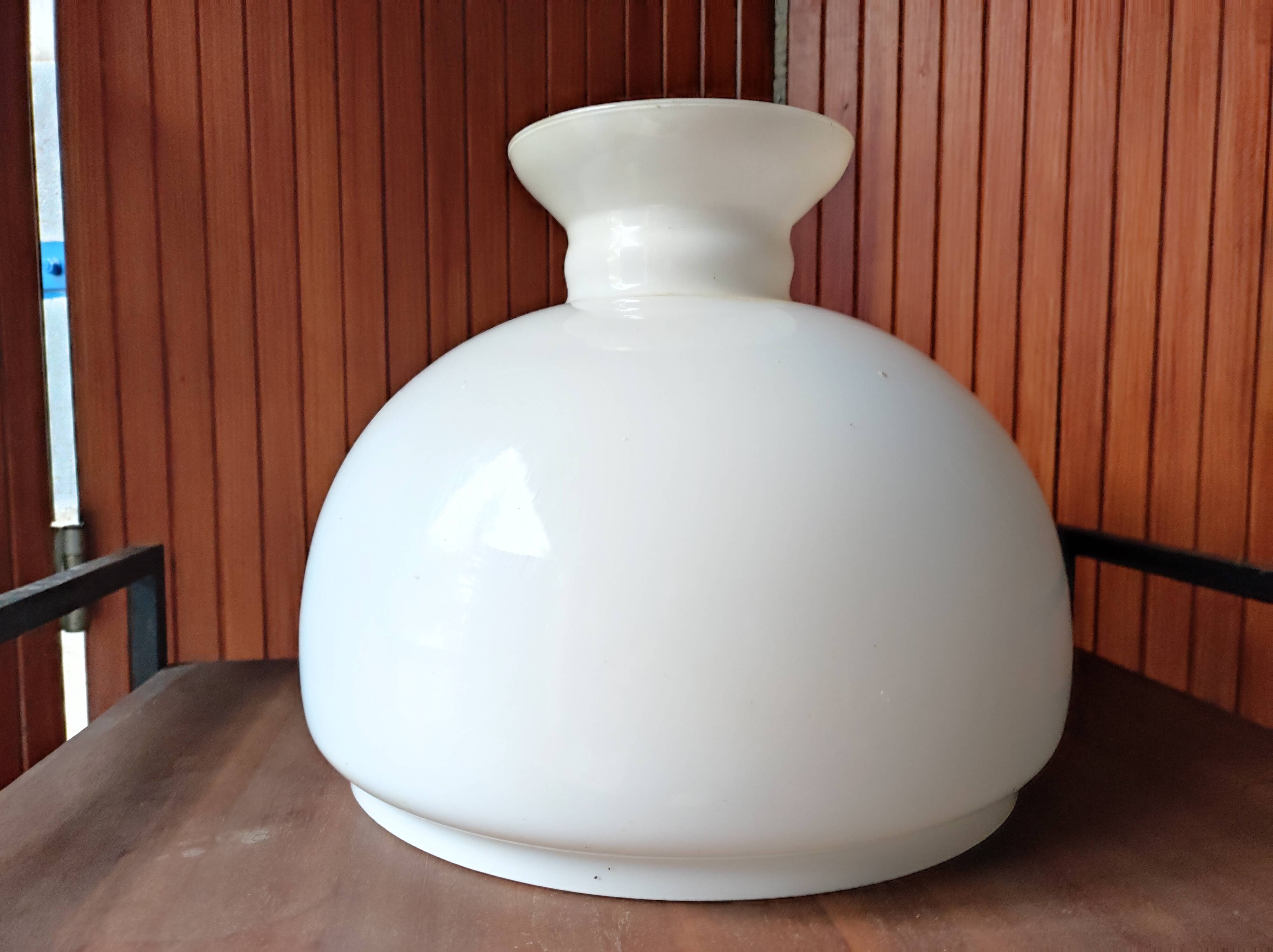 Globe lampshade opaline chandelier and lamp