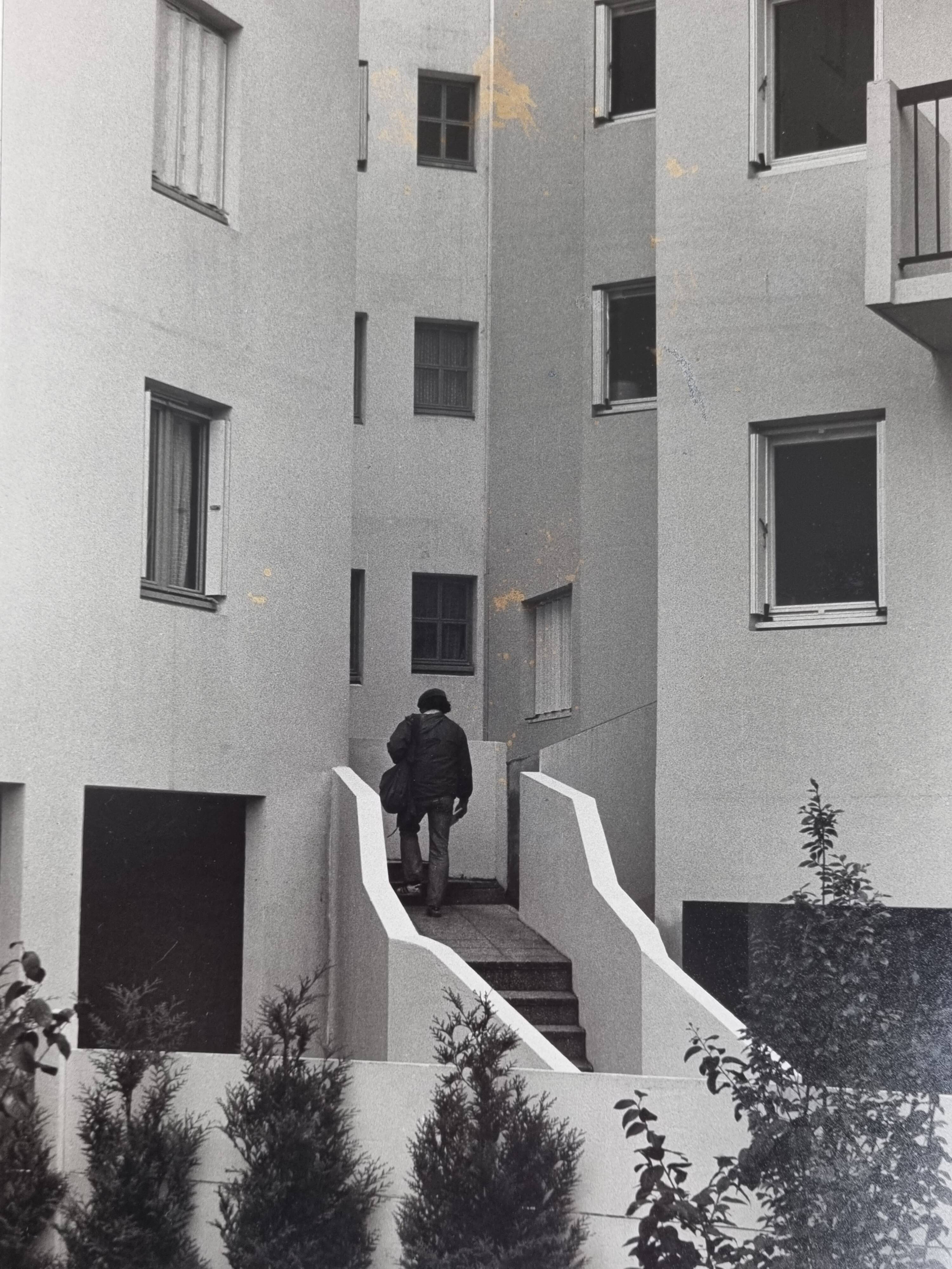 Art photography, town planning, architecture, vintage silver print, 1960s