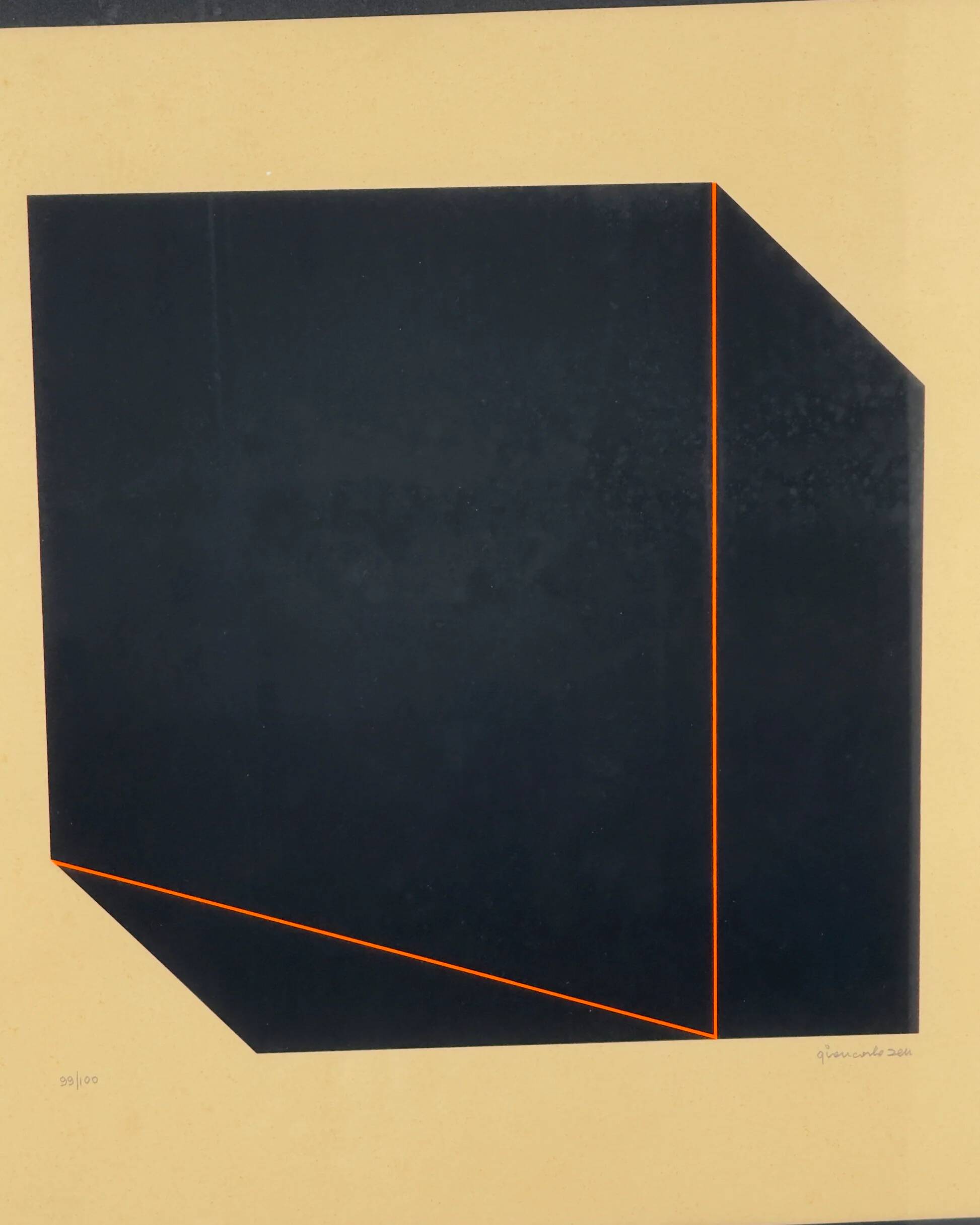 Original colour lithograph by Giancarlo Zen – “Composition” (99/100), 1970s