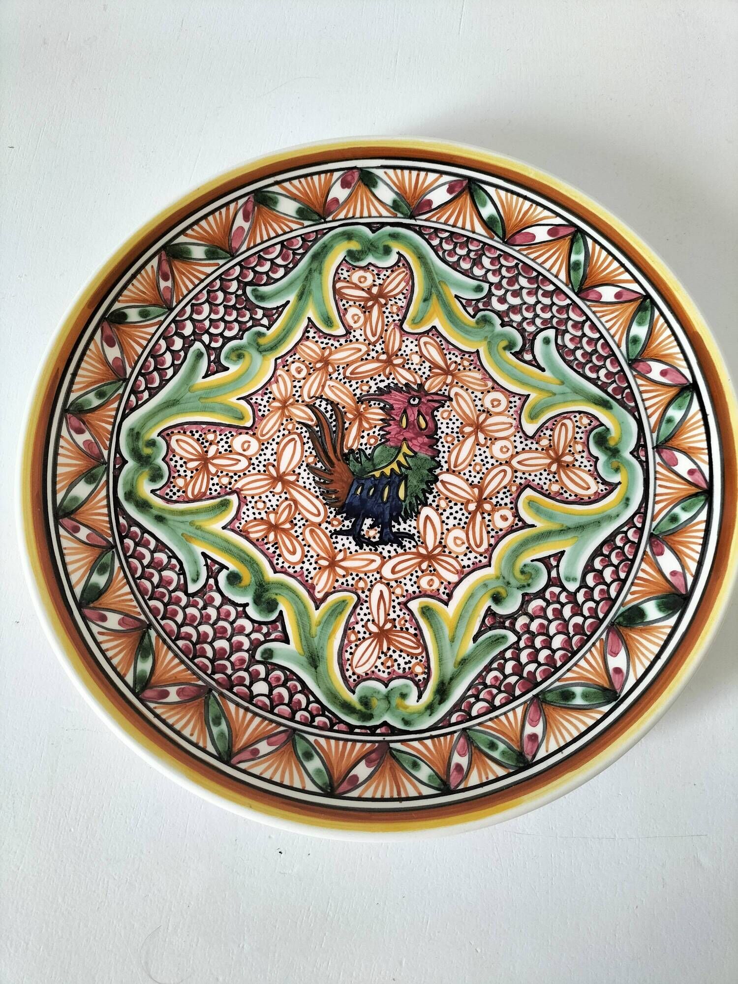 Assiette portugaise Nazari peinte main au coq