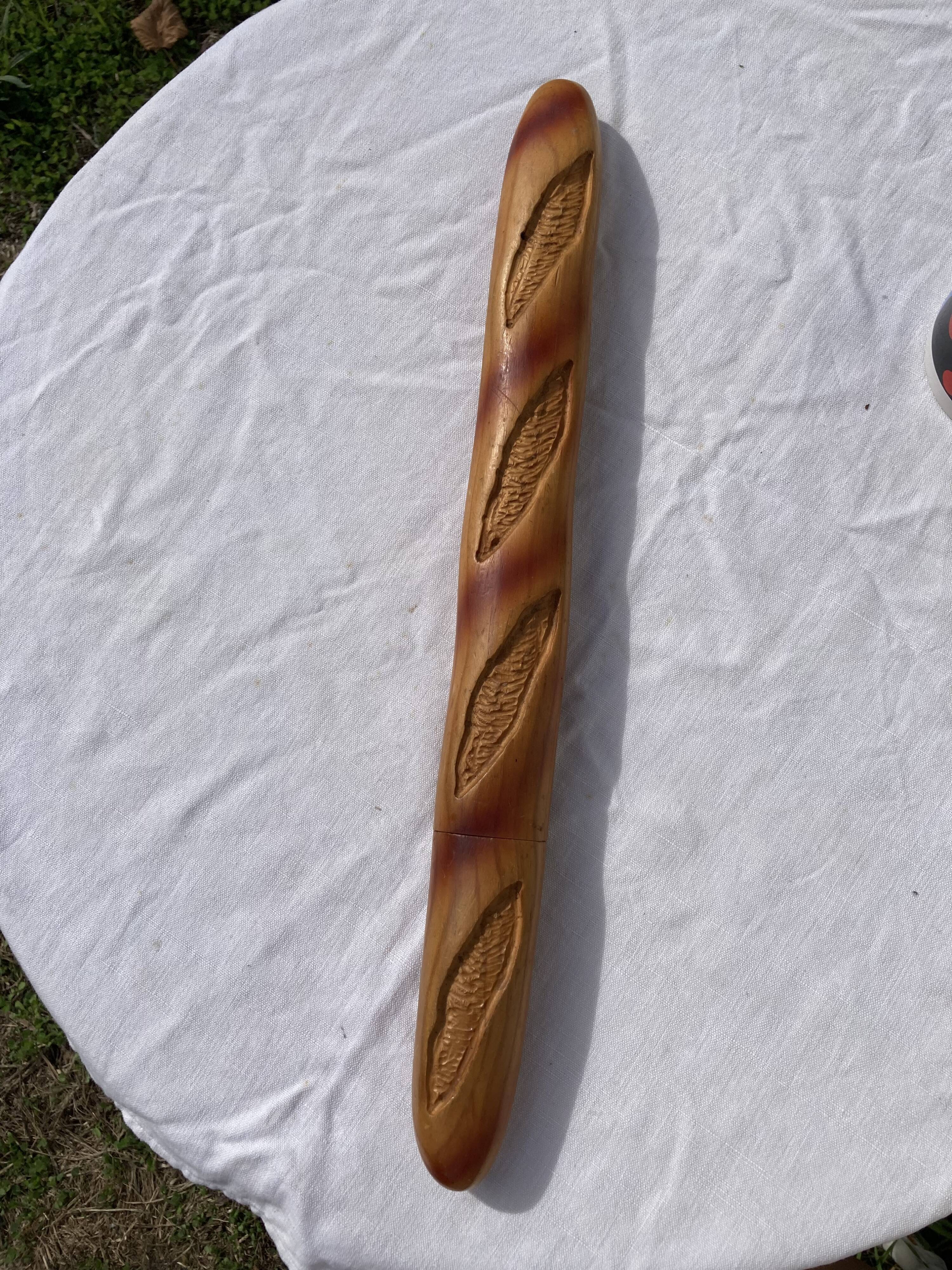 Vintage baguette bread knife - resin and stainless steel bread - kitchen utensil