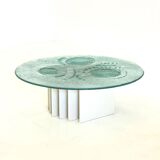 Table basse sculpturale Heinz Lilienthal avec plateau en verre