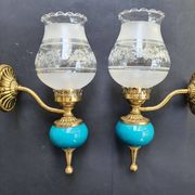 Pair of antique gold wall sconces