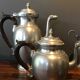 complete set of coffee and tea with milk pot and sugar art Deco in tin