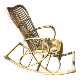 Rocking-chair en rotin