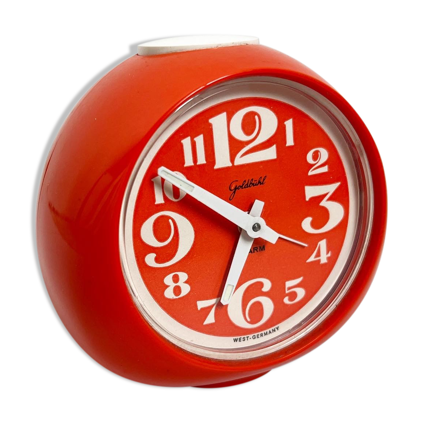 Vintage alarm clock Goldbühl orange